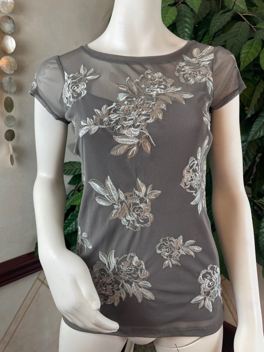 INC EMBROIDERED FLORAL TOP